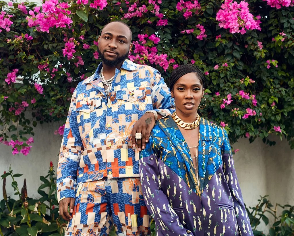 Afrobeat stars Davido and Tiwa Savage